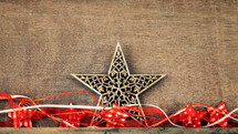 Christmas star and ribbon 