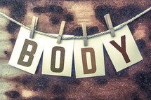 word body on a clothesline 