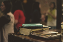 wallet on a Bible at a Bible study 
