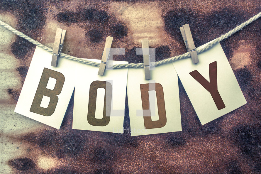 word body on a clothesline 