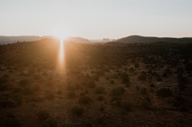 sunset in a desert 
