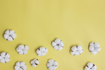 cotton on a yellow background 