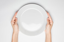 hands holding a plate 