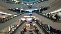 Timelapse of customers traffic in shopping mall