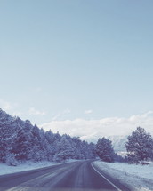 plowed winter road 
