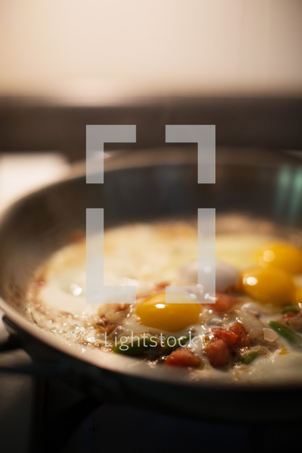 eggs in a frying pan 