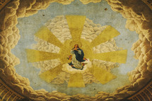 A painting on the dome of a cathedral