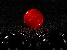 red sphere standing out