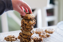 stack of chocolate chip cookies 