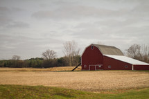 red barn on farmland 