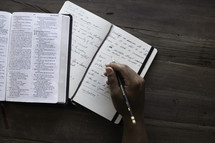 taking notes at a Teen Bible study