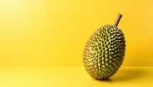Durian on yellow background. 