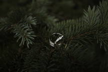wedding rings in a Christmas tree 