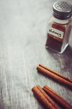 nutmeg and cinnamon sticks 
