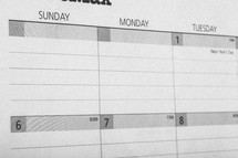 Day planner calendar open to January 2013.