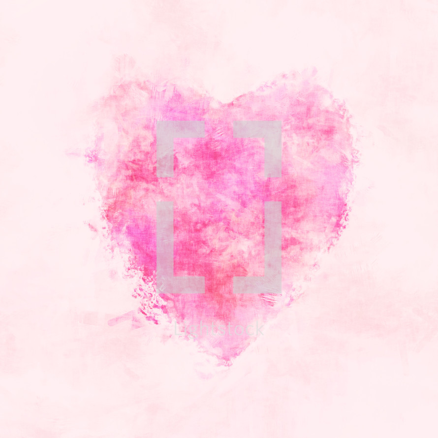 heart painting with pinks 