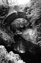 arched tunnel under a bridge over water