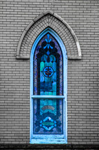 stained glass window on a church 