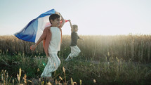 French children with flag