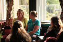 women in a woman's group in conversation 