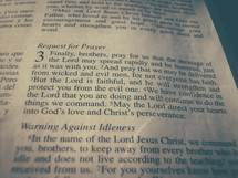 Bible verse  - 2 Thessalonians 3 - Request for prayer