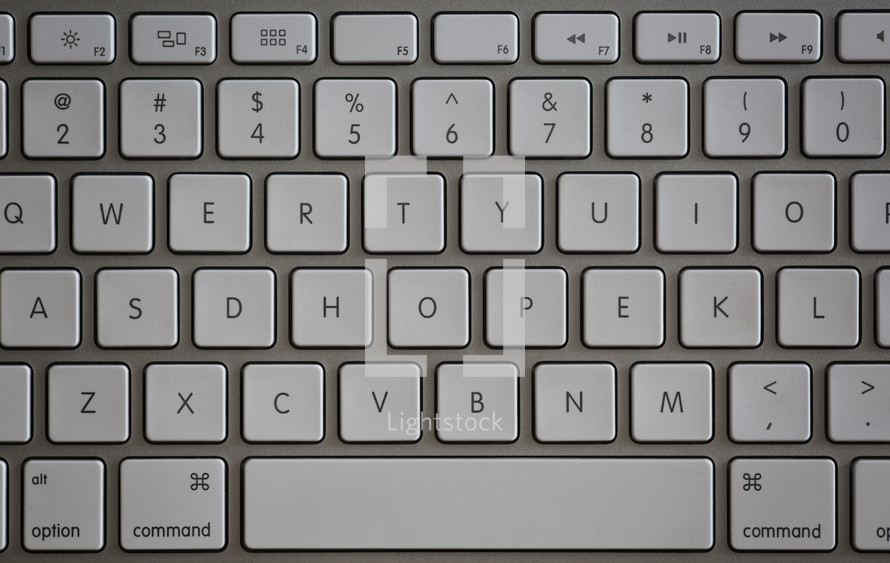 Keyboard with hope in the middle letters.