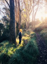 woman in a forest 