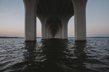 Water under a bridge