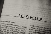 Open Bible in book of Joshua