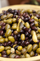 A bowl of olives.