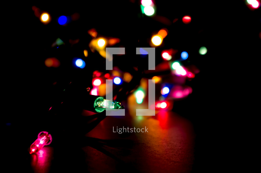 bokeh colorful Christmas lights 
