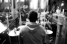 drummer in a sanctuary 