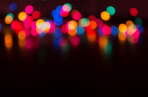 bokeh colored Christmas lights 