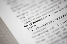 Definition of "forgiveness" in a dictionary.
