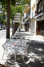 Empty street cafe