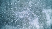 Slow motion of real snow falling in winter, It is snowing nature background
