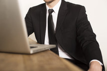 businessman at a laptop 