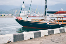 Private Yacht At Sea, Yacht Near The Coast