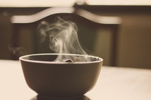 steam rising from a bowl 