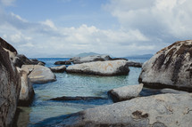 rocks along the shore in the Virgin Islands