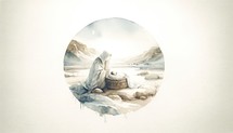 The Birth of Moses. Old Testament. Watercolor Biblical Illustration
