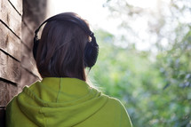 Woman listening to music outdoor