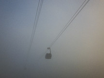 cablecar in dense fog 