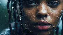 Baptism. Closeup portrait of a young african american woman