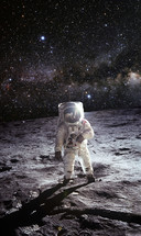 An astronaut on the moon 