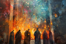 The day of Pentecost colorful painting