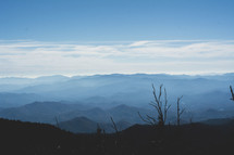 morning fog over a mountain range 