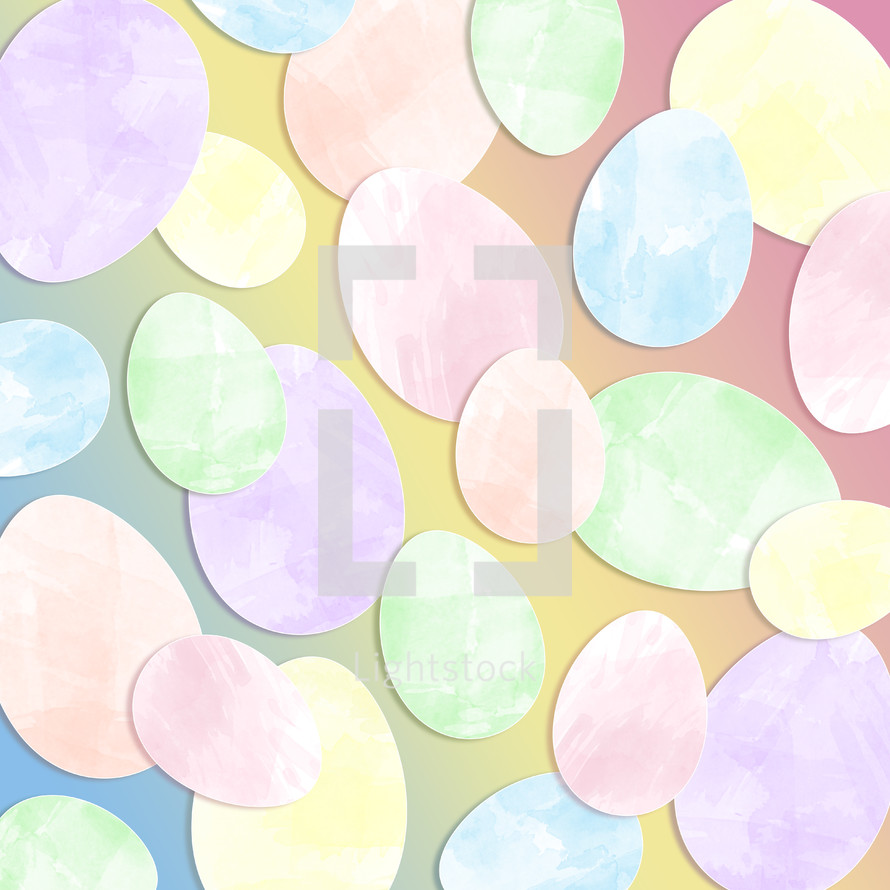 watercolor Easter egg cutouts 