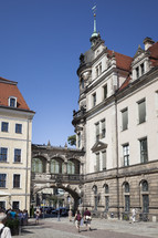 pedestrians and Dresden Archway 