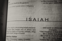 Open Bible in the book if Isaiah